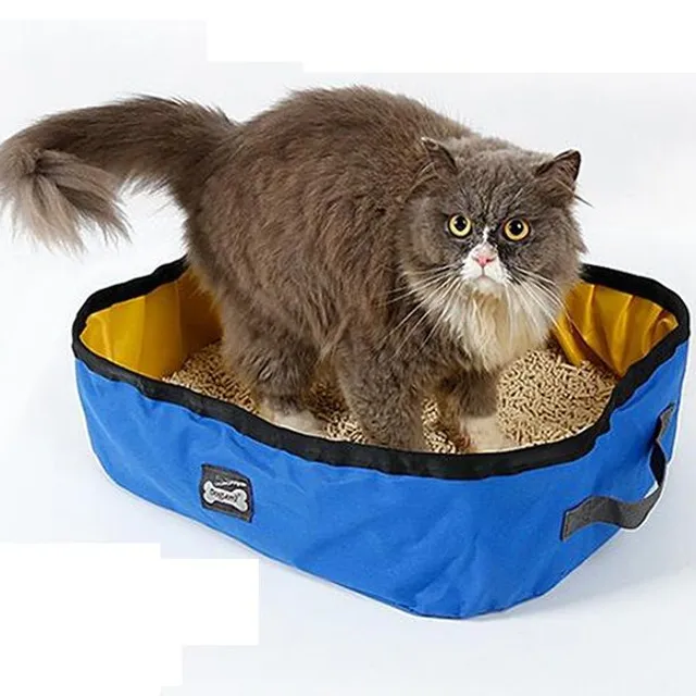 Portable cat litter tray with waterproof surface - 2 colours