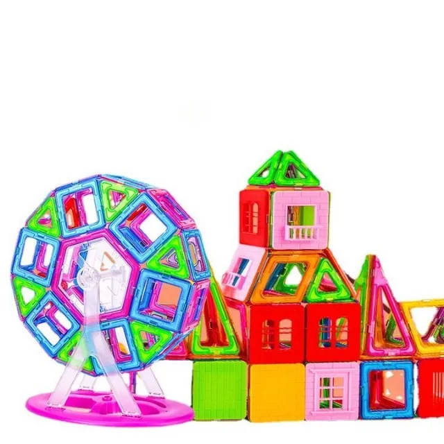 Children's creative fun magnetic building set