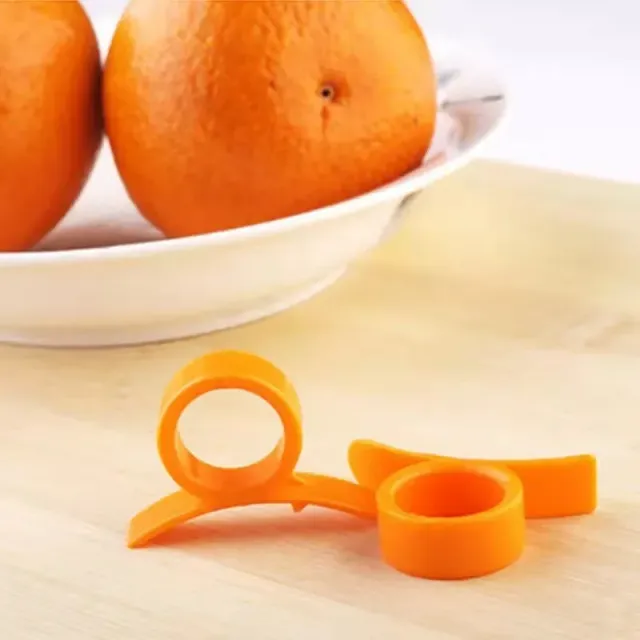 Instrument practic pentru curățarea citricelor - material plastic, culoare portocalie, 5 bucăți