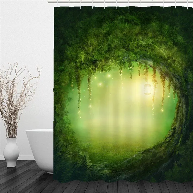 Shower curtain with nature theme A833