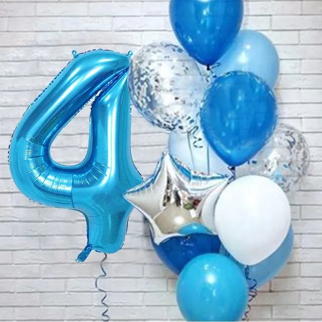 Party balloon set in multiple colours, birthday and anniversary balloons