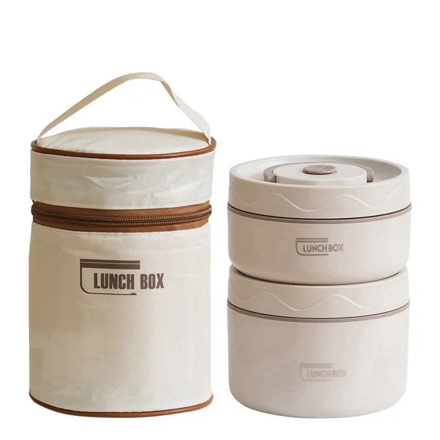 Stainless steel insulated lunch box with thermos and spoon