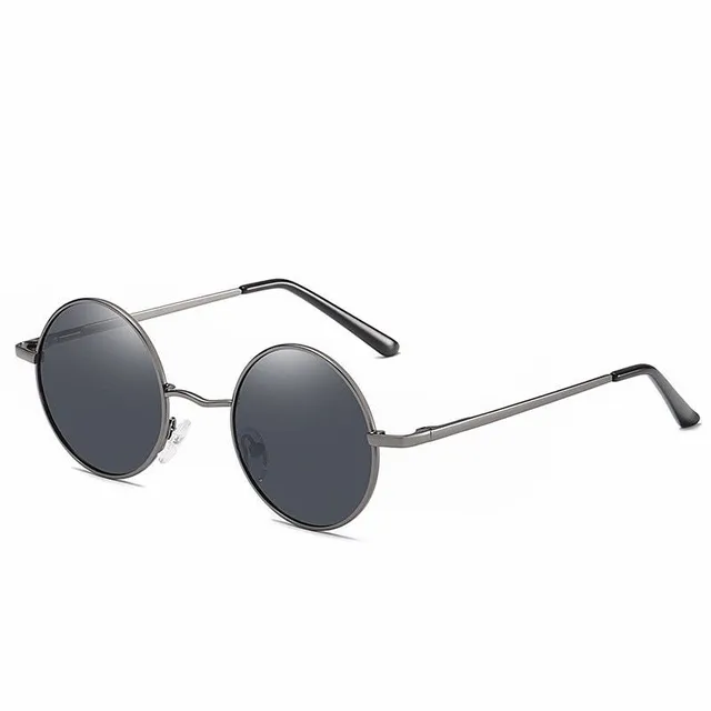 Round polarized retro sunglasses for men