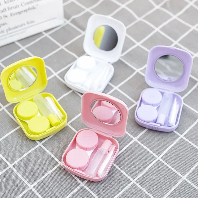 Lovely cheerful mini pocket case for contact lenses