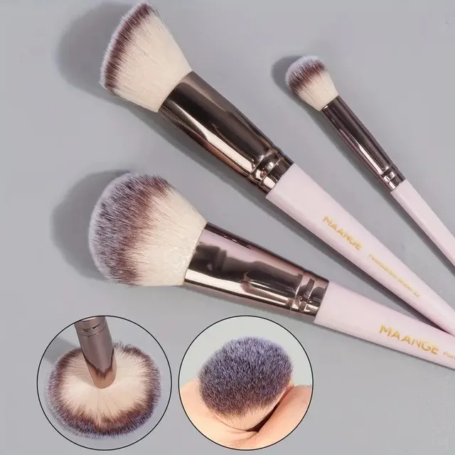 Professional set of makeup brushes - Premium synthetic kabuki + brush for blonding, powder, face, proofreader, shadows - Christmas gift