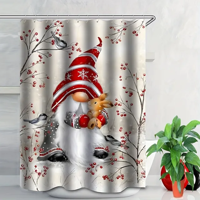 4 part set of bathroom accessories with Christmas elf theme