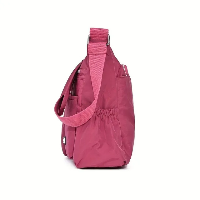 Women's bag Messenger made of durable nylon with multizip cross strap on the shoulder, ideal for work