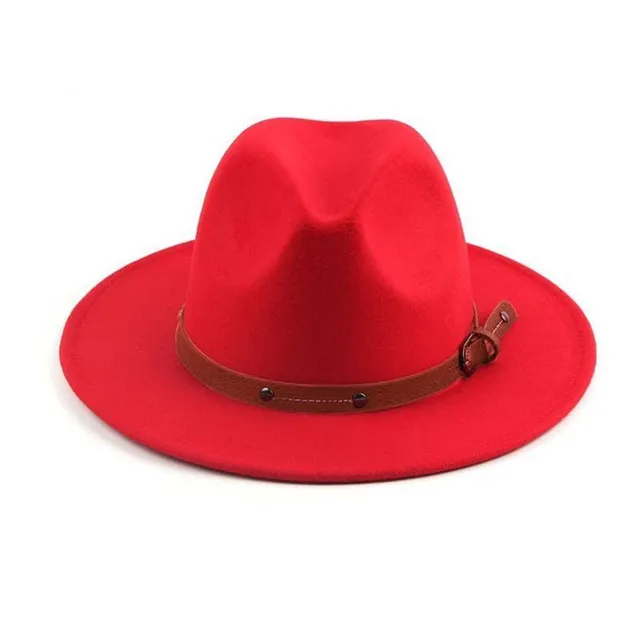 Centură decorativă pentru Pălărie Fedora Unisex monocromă Jazz Casual Pălărie din fetru cald Pălărie de soare Cowboy Western Hat pentru exterior