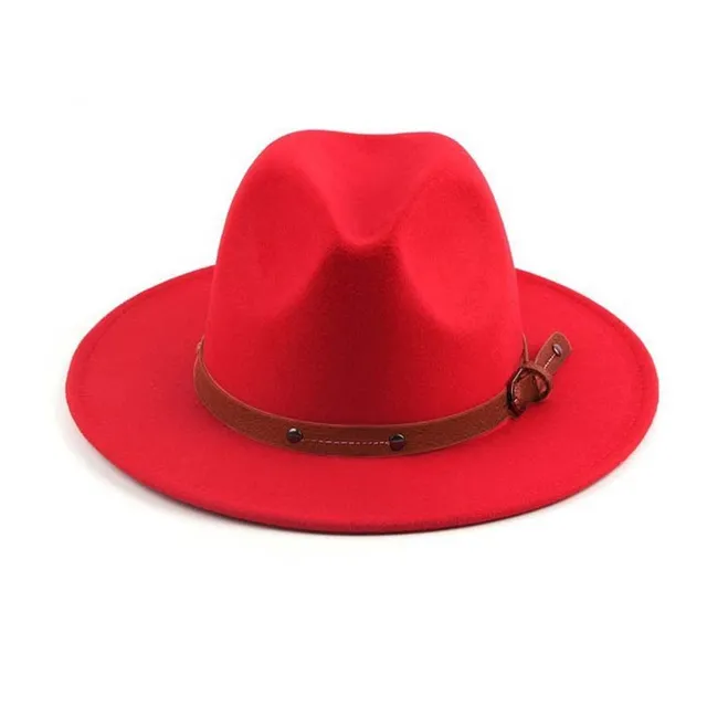 Stylish belt Decor Cap Fedora Unisex Single Color Jazz Hat Casual Warm felt hat Sunshine Western cowboy hats On the way out