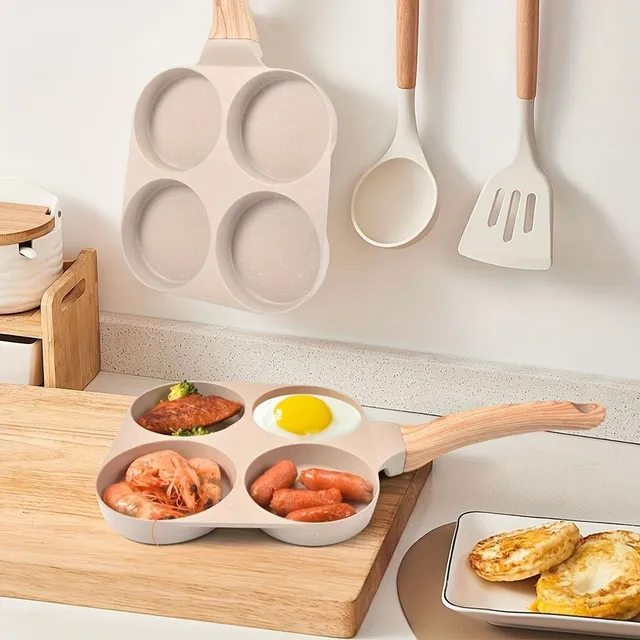 4 egg pan (omelets, pancakes) - non-sticky surface, all types of stoves, without PFOA