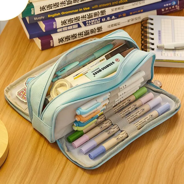 Školský jednofarebný veľkokapacitný kufrík na písacie potreby