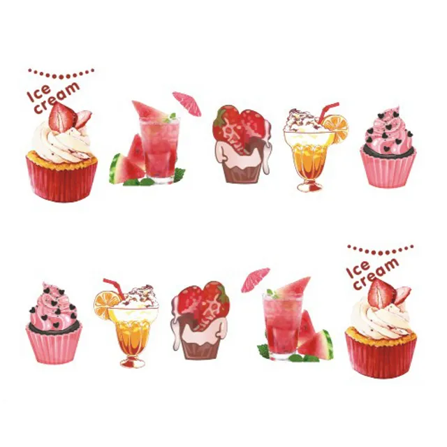 Stickers for nails with fruit and sweets motif