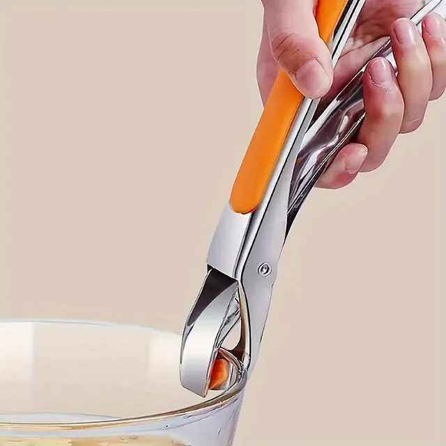 Stainless steel kitchen pliers resistant to burn, heat resistant silicone handles