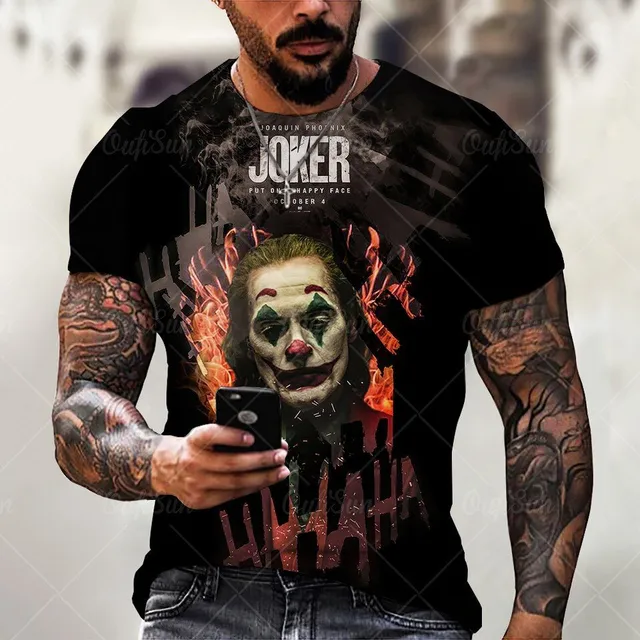 Tricou bărbătesc cu mânecă scurtă și imprimeu - Joker