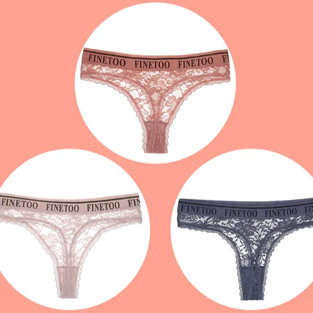 String en dentelle pour dames en lot de 3