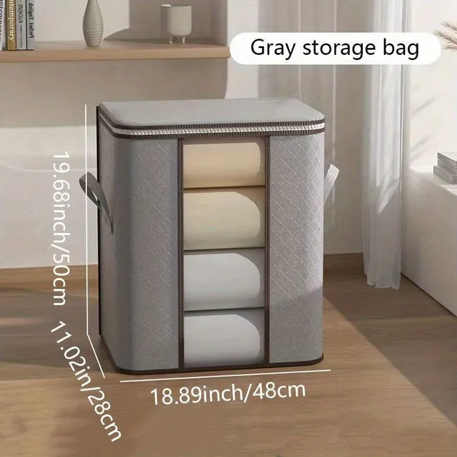 Large storage bag for clothing with transparent window, cloth organizer and blanket box