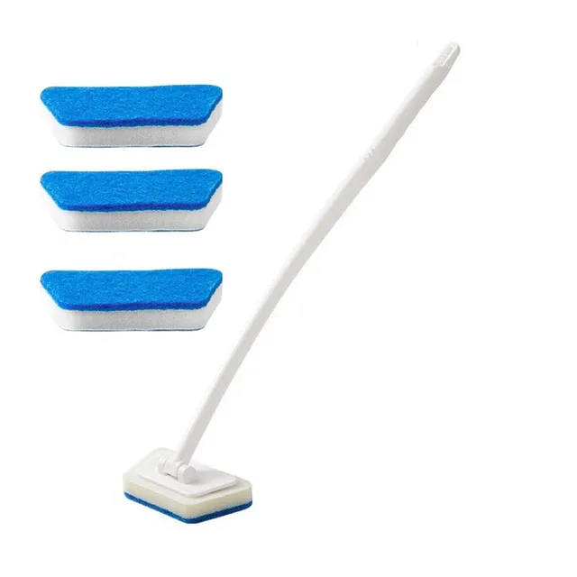 Multifunctional bath brush with long handle for floors, walls and baths