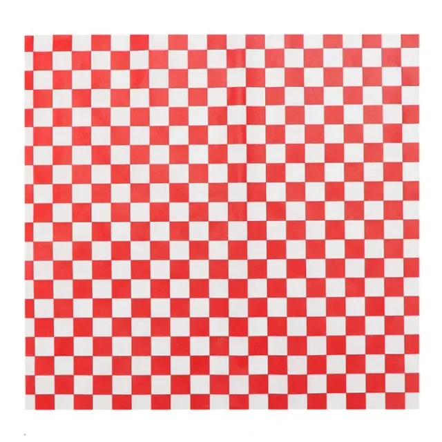 25 pieces of plaid napkins for sandwiches - 25 x 25 cm, dry wax paper, grease resistant, suitable for baskets and trays for food