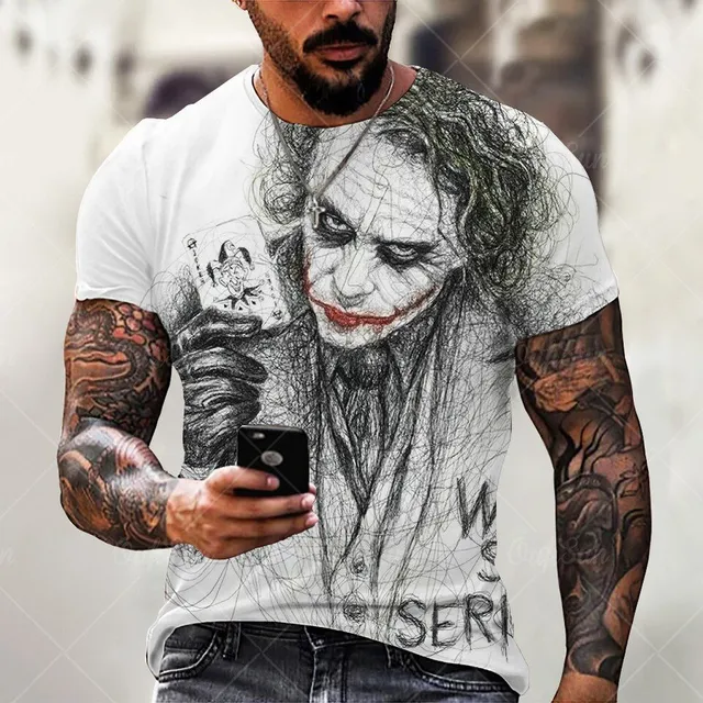 Tricou bărbătesc cu mânecă scurtă și imprimeu - Joker