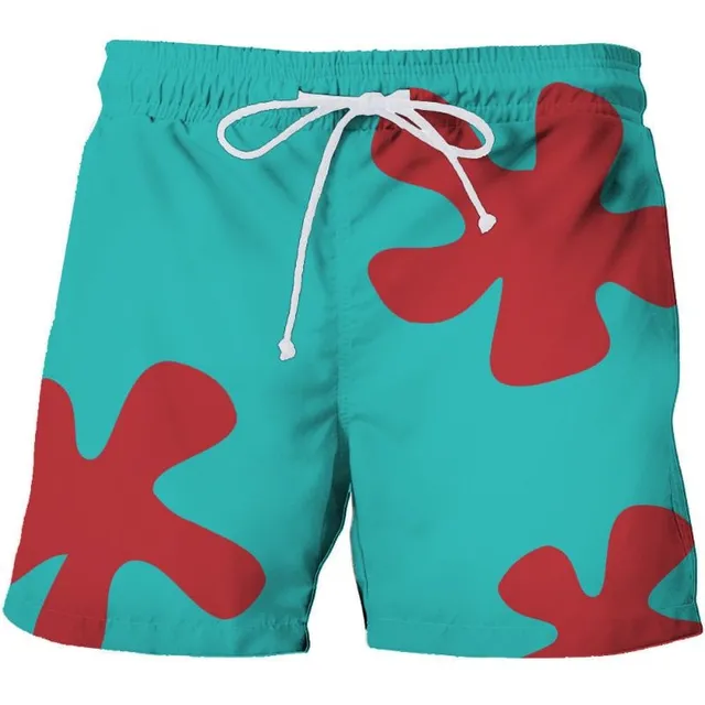 Luxury men's shorts swimwear with print of Patrick's shorts from SpongeBob SquarePants