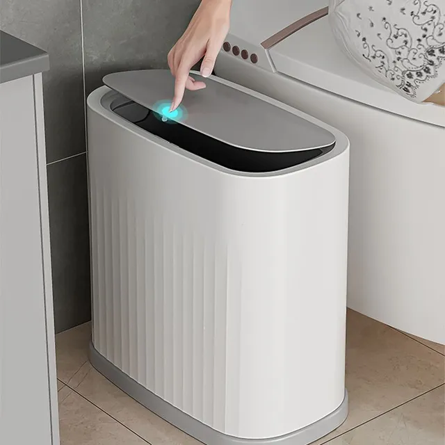 Modern Nordic-style garbage basket with lid - simple and creative compression - to the bathroom, living room, bedroom - easy cleaning and comfortable use