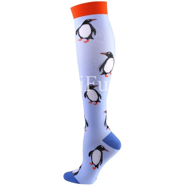 Compression high socks with different colours