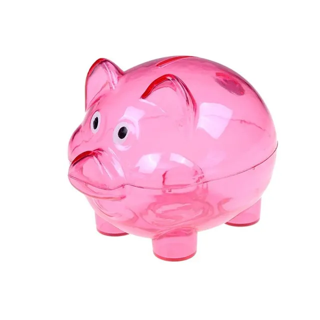 Plastic transparent piggy bank Frederic