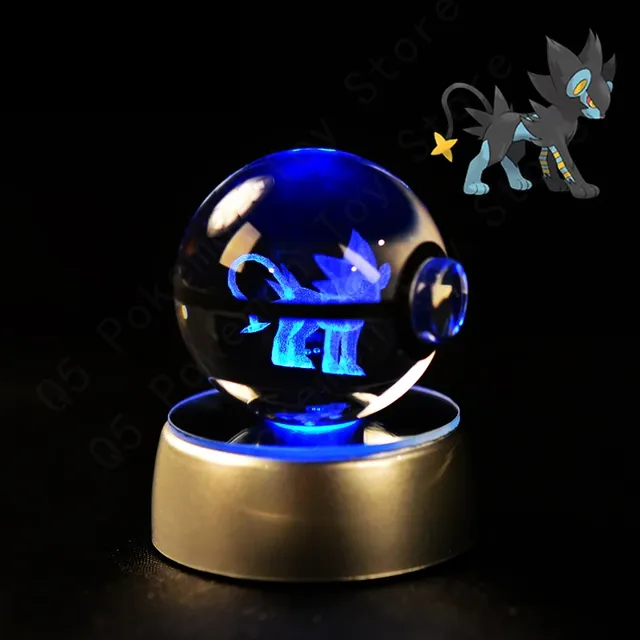 Cute Pokéball-shaped 3D table lamp with Pokémon motif