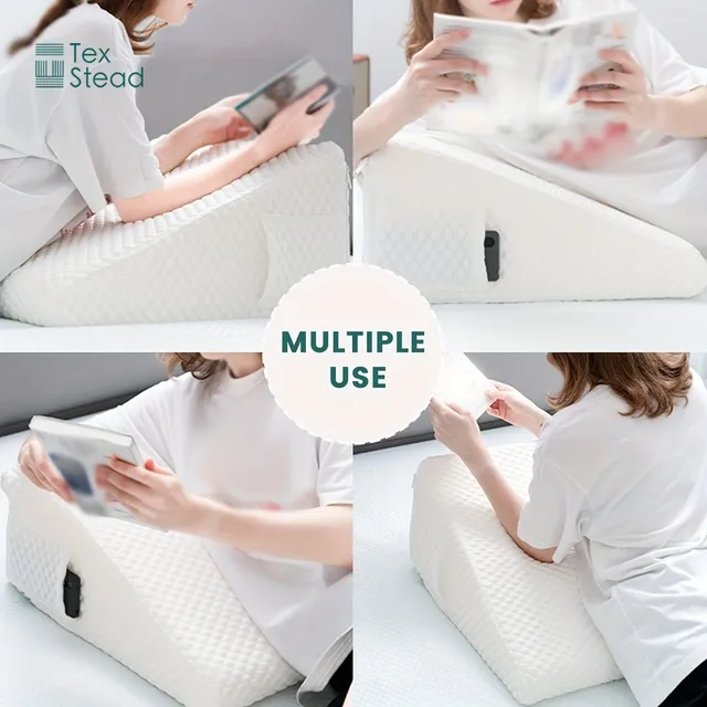 Sleeping wedge 3v1 with breathable air layer and memory foam, suitable for sleep, postoperative care and relief from heartburn.