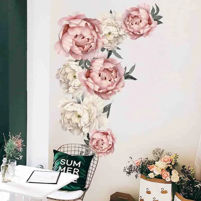 Luxury wall sticker with peony motif