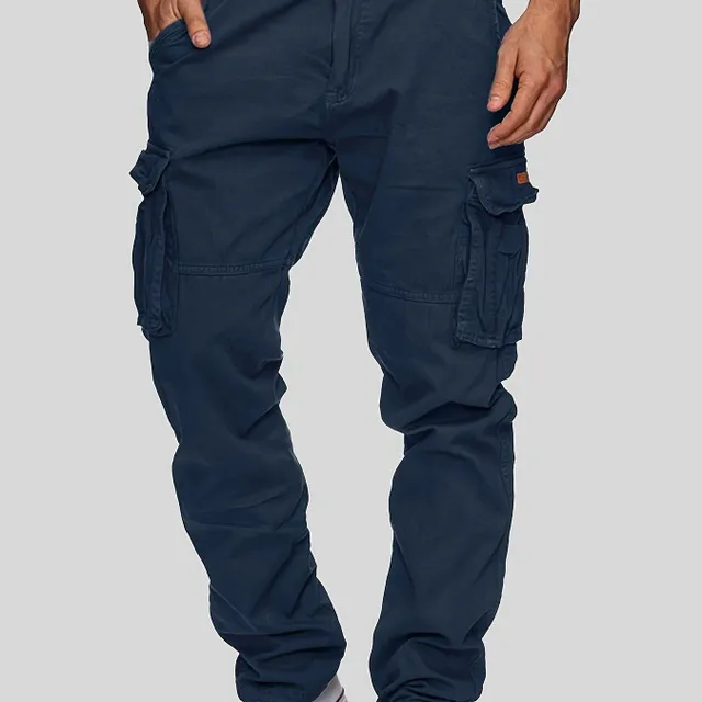 Men's cargo pants made of solid cotton with multiple pockets for every wear, to work and outdoors