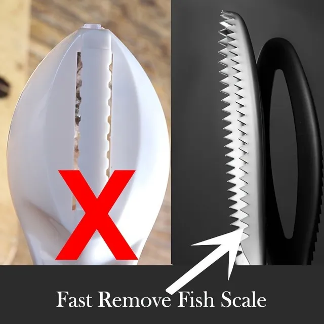 Remove fish scales effortlessly with this fish scraper and skin brush - Perfect for cleaning and preparing fish for cooking.