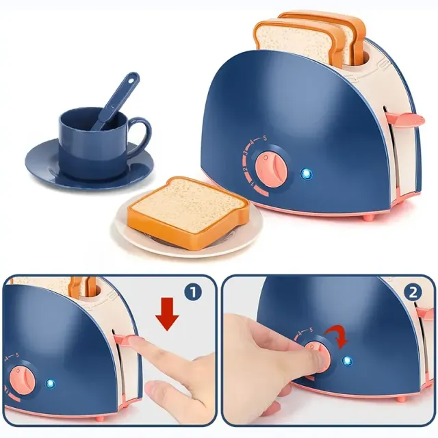 Mini electrocasnice de bucătărie pentru copii - Cafetieră, blender și prăjitor de pâine