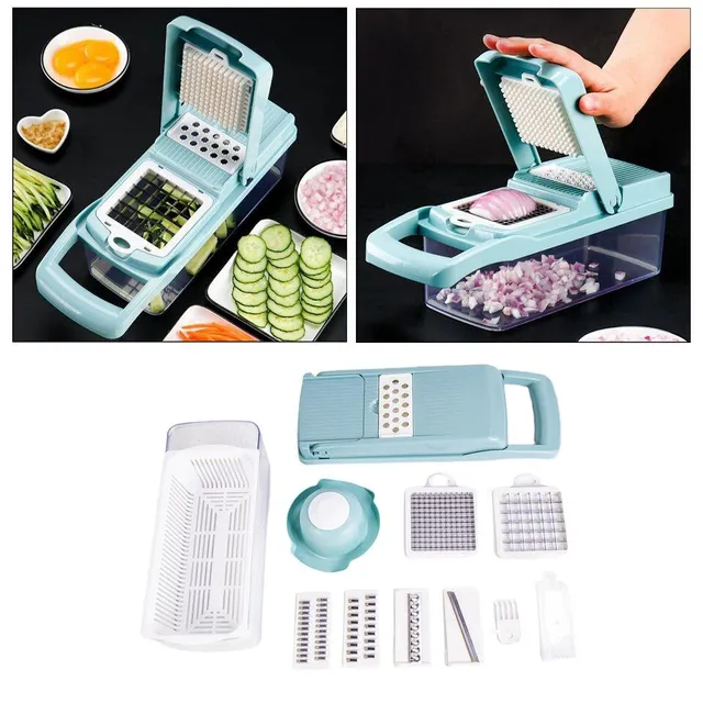 Multifunctional kitchen slicer with interchangeable blades