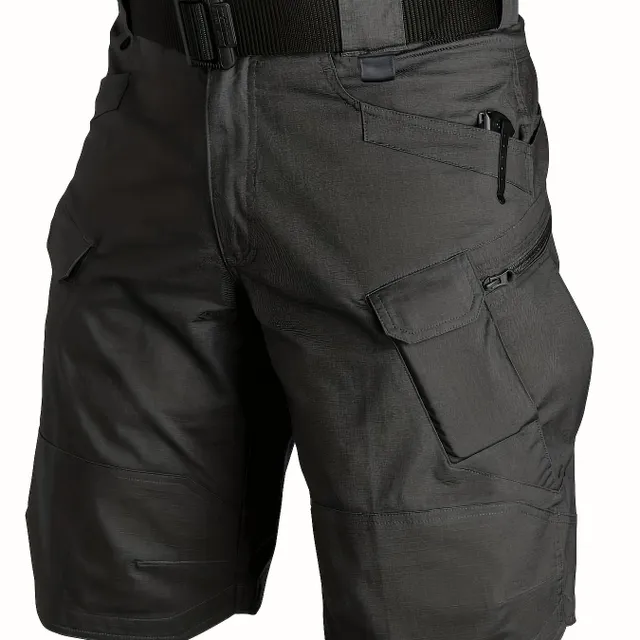 Férfi taktikai rakomány rövidnadrág cipzár zsebekkel, nagyobb méretekben