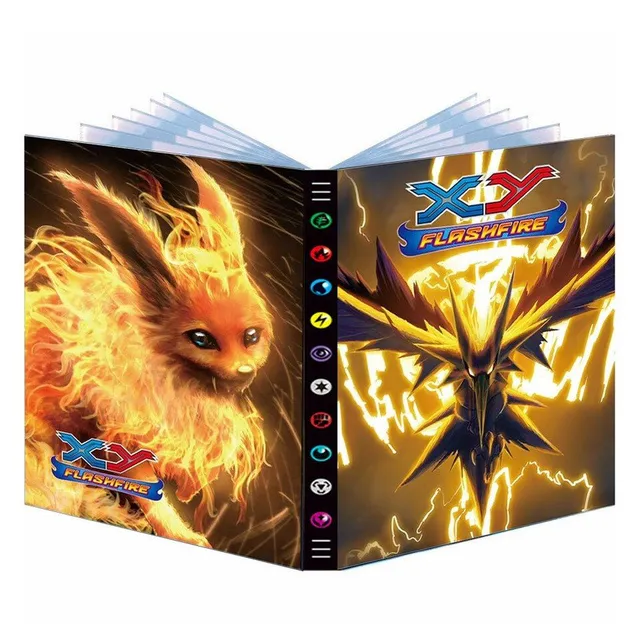 Stylish album for collector's cards with Pokemon themes