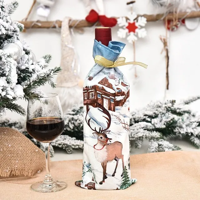 Krásná taštička na láhev vína s vánočním motivem Debbie