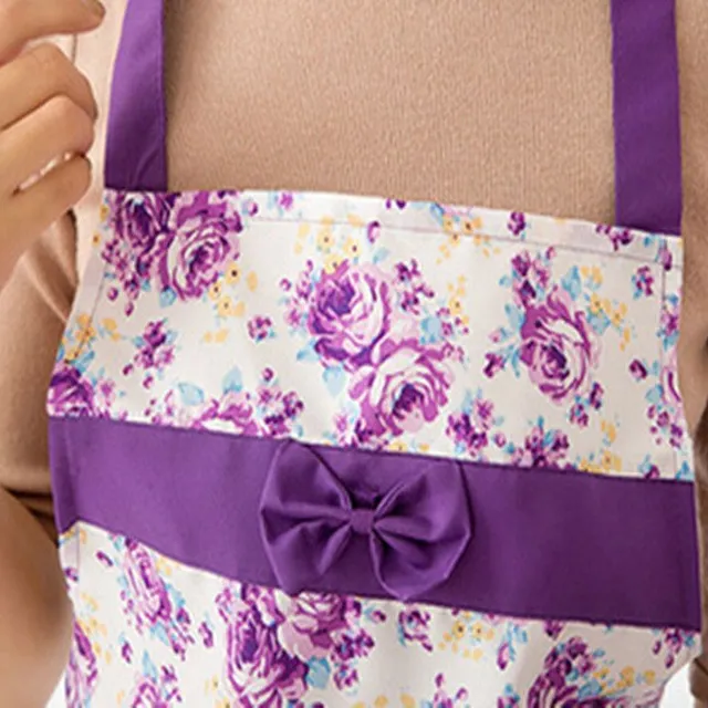 Kitchen apron with flowers - 6 colours