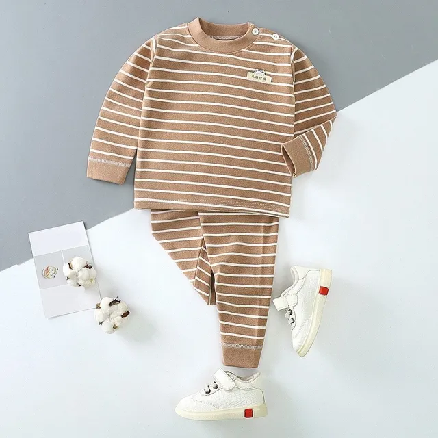 Baby striped sweatpants set dark Maribel