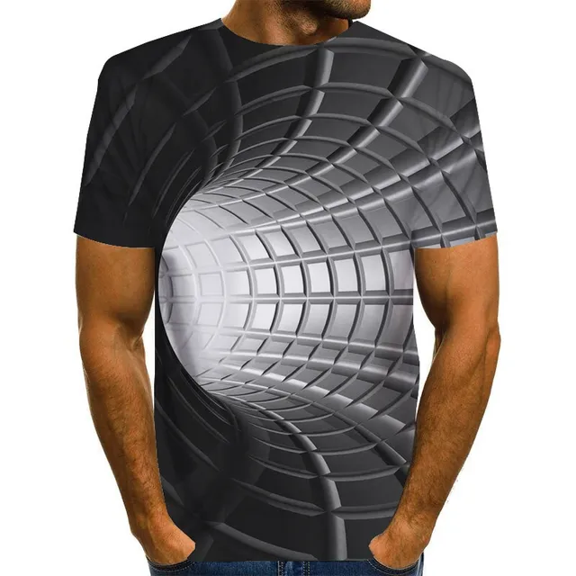 Pánské tričko s krátkým rukávem s originálním 3D potiskem OT02268 S