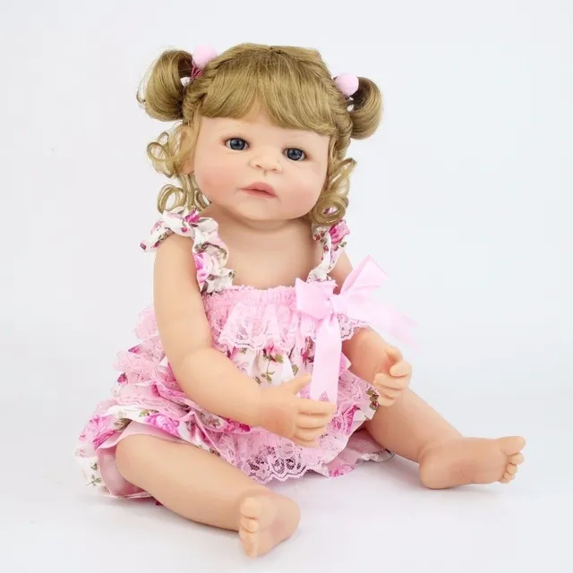 Doll with curly hair 55 cm