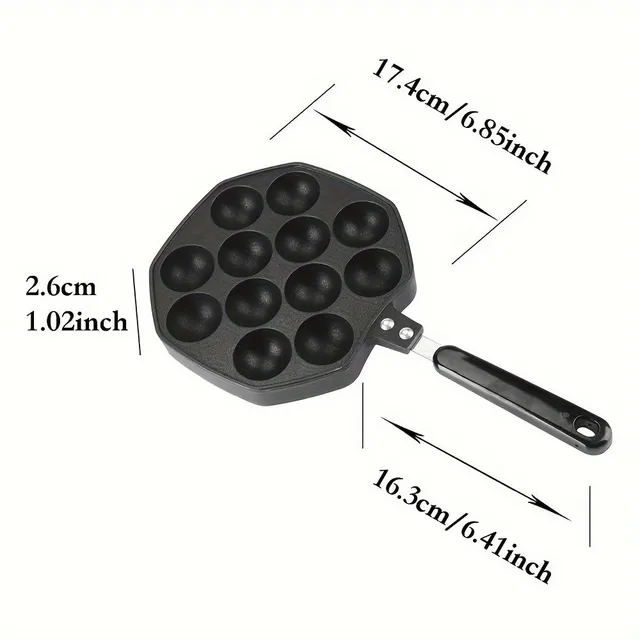 Non-stick pan for takoyaki for 12 pieces - ideal for home and restaurant use