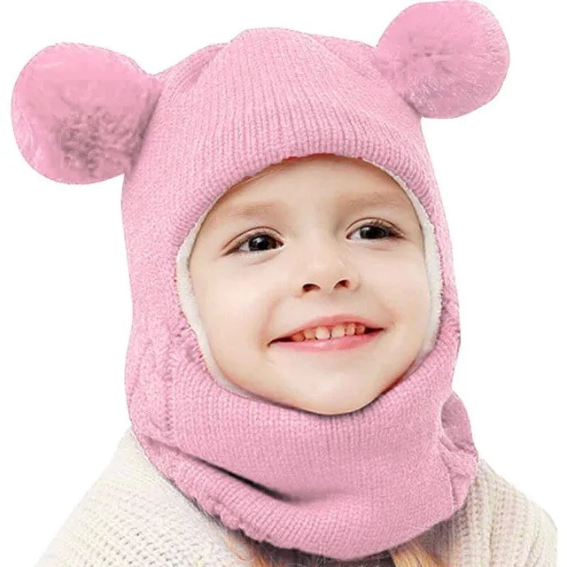 Căciulă / șapcă 2 în 1 pentru copii cu ciucuri