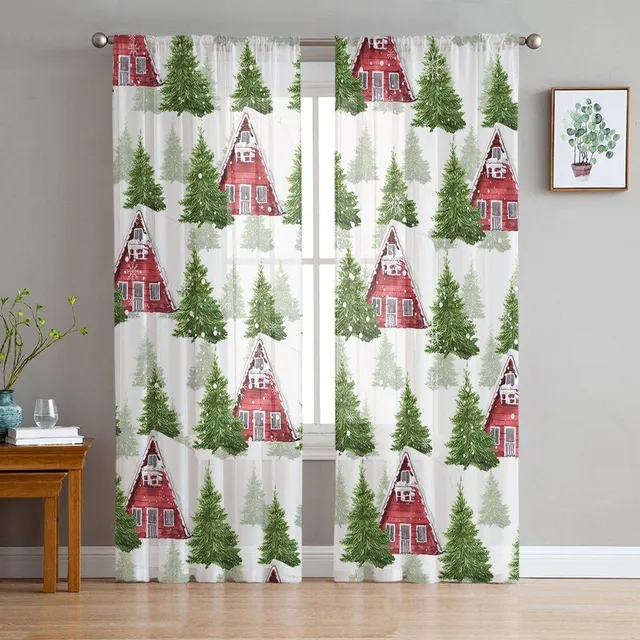 Christmas curtain with thematic motifs - various types