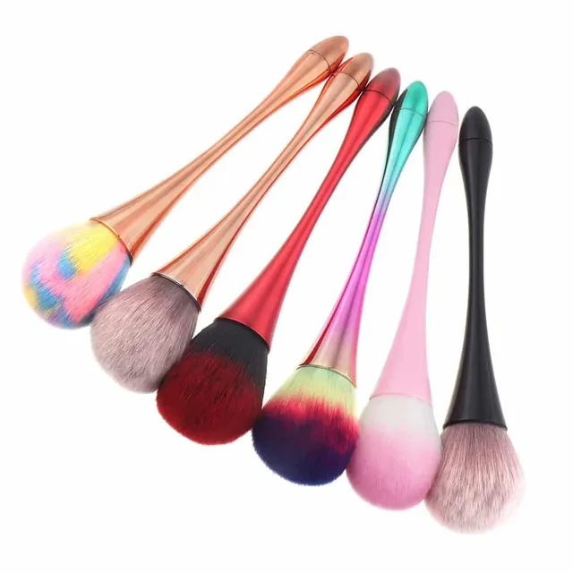 Colored makeup brushes