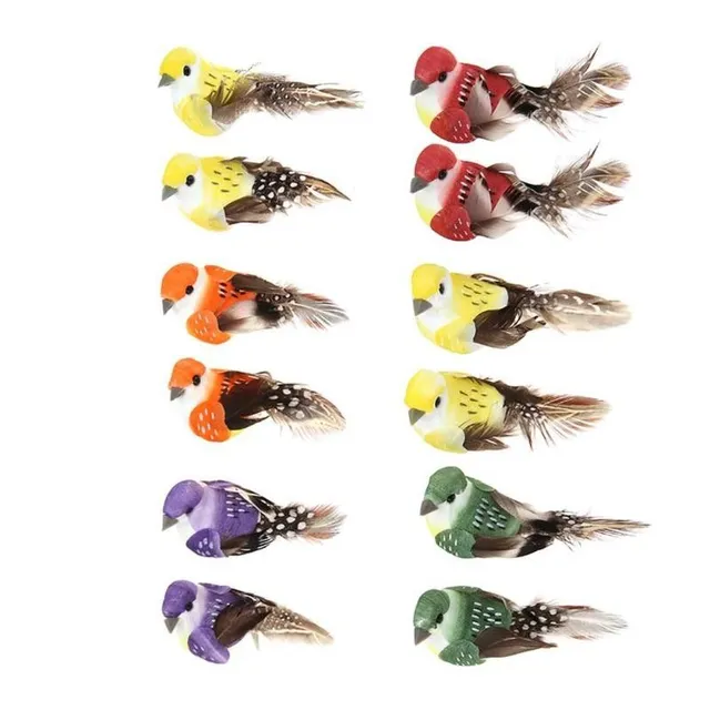 Oiseaux décoratifs 12 pcs