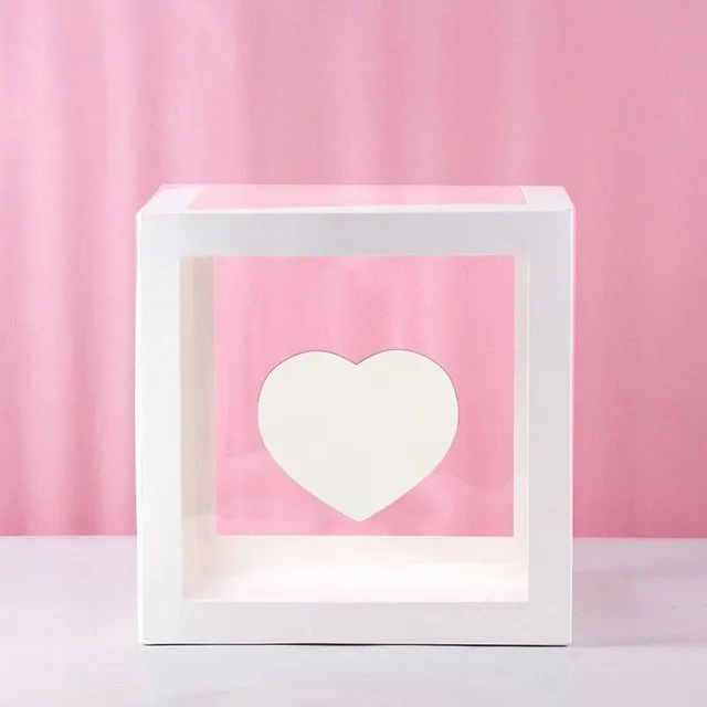 Decoration box for balloons heart 27 x 27 cm