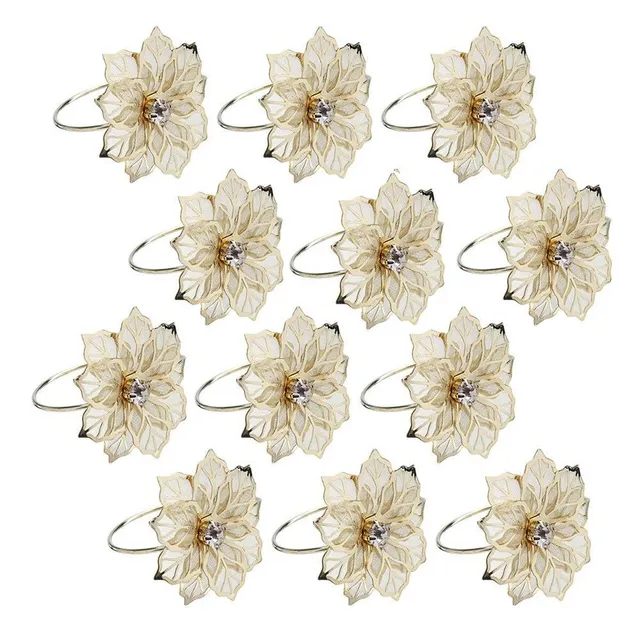 Decoration rings for napkins with flower 12 pcs