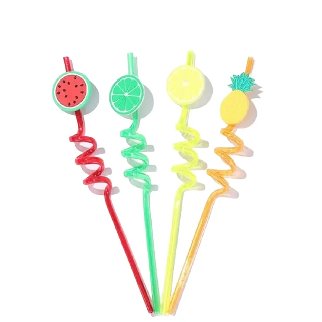 Baby straw with a motif of fruit