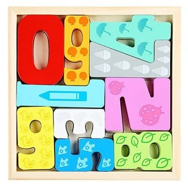 Children's wooden inserting puzzle numerals